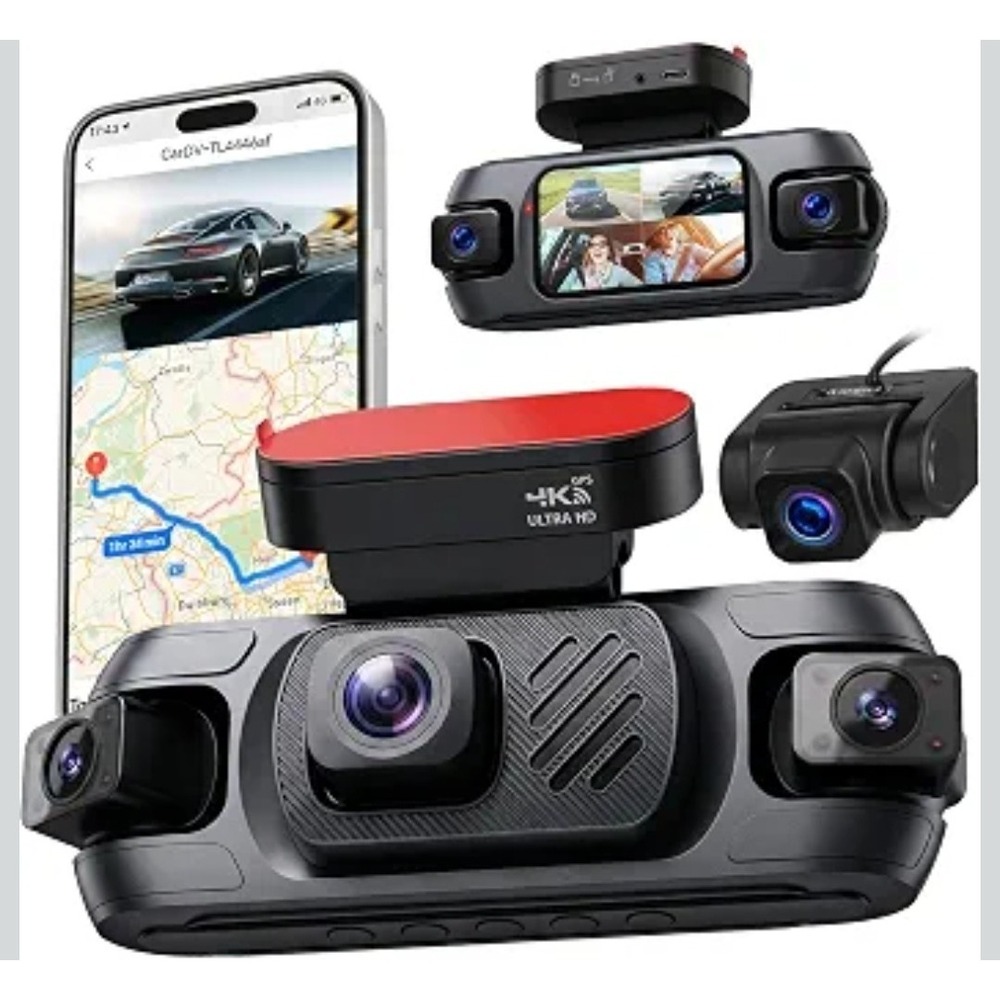 4-Channel Dashcam 360° 1080P HD Car Dash Cam Front Rear Inside Left Right